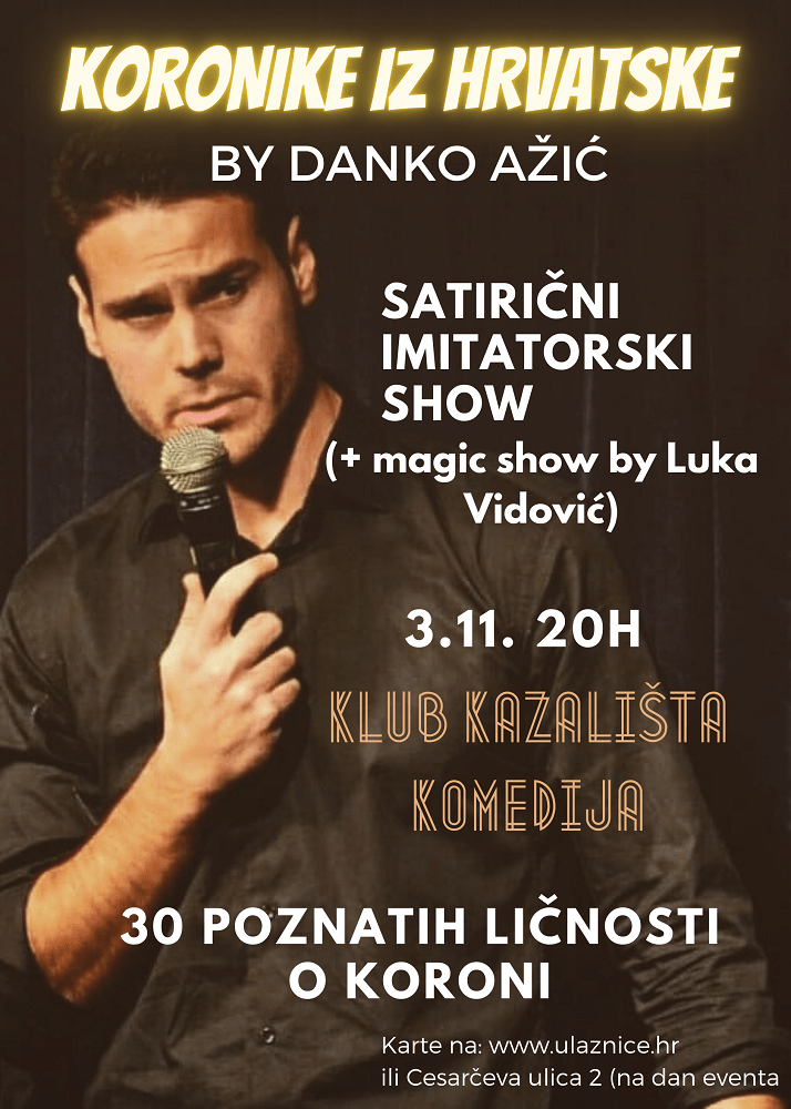 Danko Ažić: “Koronike iz Hrvatske”, satirični imitatorski show