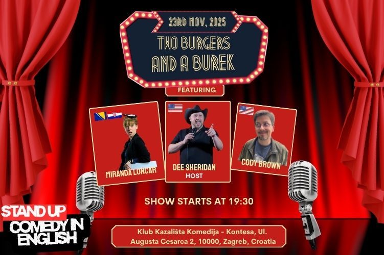 TWO BURGERS AND A BUREK, stand-up comedy show in English